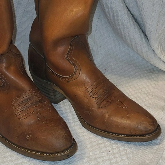 Women's Handmade Genuine Leather Cowboy Boots - Picture 3 of 12